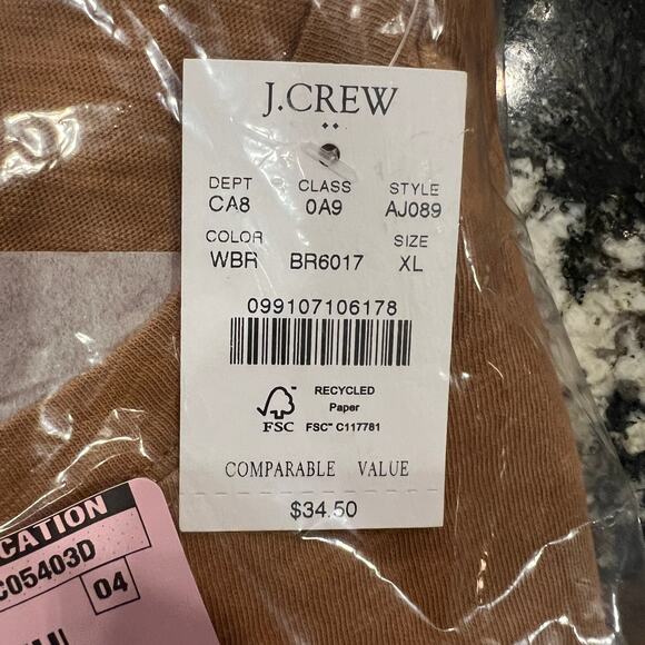 NWT J. Crew Warm Brandy Brown Girlfriend Crewneck Tee - SIZE XL - Picture 6 of 12